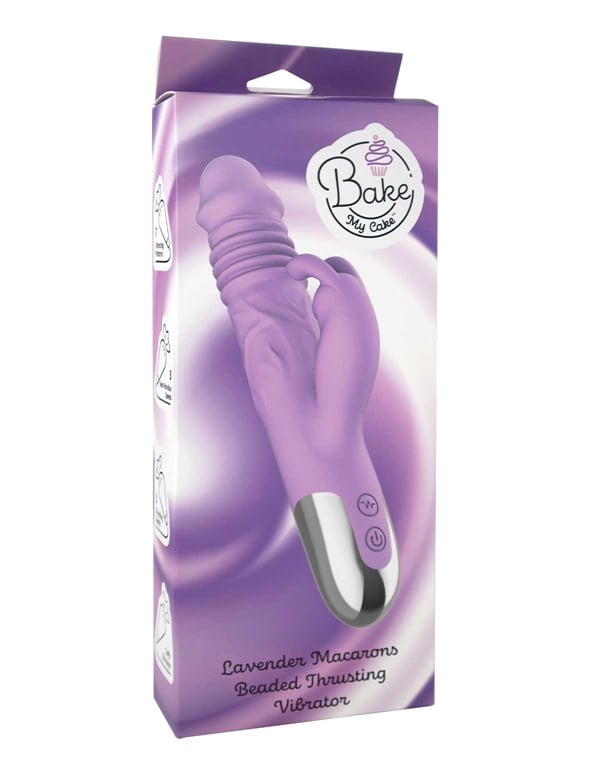 BAKE MY CAKE - LAVENDER MACARONS BEADED THRUSTING VIBRATOR ALT5 view Color: PR