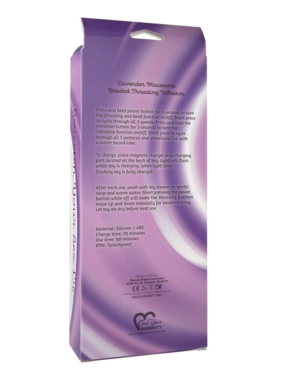 BAKE MY CAKE - LAVENDER MACARONS BEADED THRUSTING VIBRATOR ALT6 view Color: PR