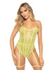 Additional LIME view of product STRAPLESS LIME FISHNET TEDDY with color code LI