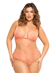 Front view of DARLA LACE PLUS SIZE TEDDY