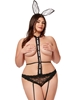 Additional BLACK view of product 2PC BLACK PLUS SIZE BUNNY COSTUME SET with color code BK