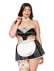 Additional BLACK/WHITE view of product 4PC PLUS SIZE FRENCH MAID COSTUME SET with color code BW