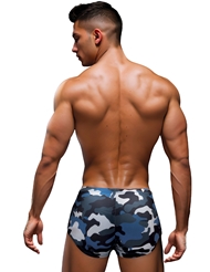 Alternate back view of ENVY NAVY CAMO TRUNKS W/ DOG TAG