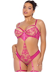 Alternate front view of NOVA BLACKLIGHT PLUS SIZE TEDDY