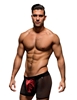 Additional BLACK/RED view of product ENVY SNAP DOWN MESH BOXER BRIEF with color code BKR