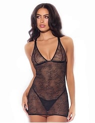 Front view of KIKI CHEMISE AND G-STRING SET