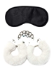 Additional WHITE view of product WHIPSMART CLASSIC WHITE FURRY CUFFS W/ EYE MASK with color code WH
