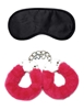 Additional HOT PINK view of product WHIPSMART CLASSIC HOT PINK FURRY CUFFS W/ EYE MASK with color code HP