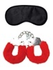 Additional RED view of product WHIPSMART CLASSIC FURRY CUFFS W/ EYE MASK with color code RD