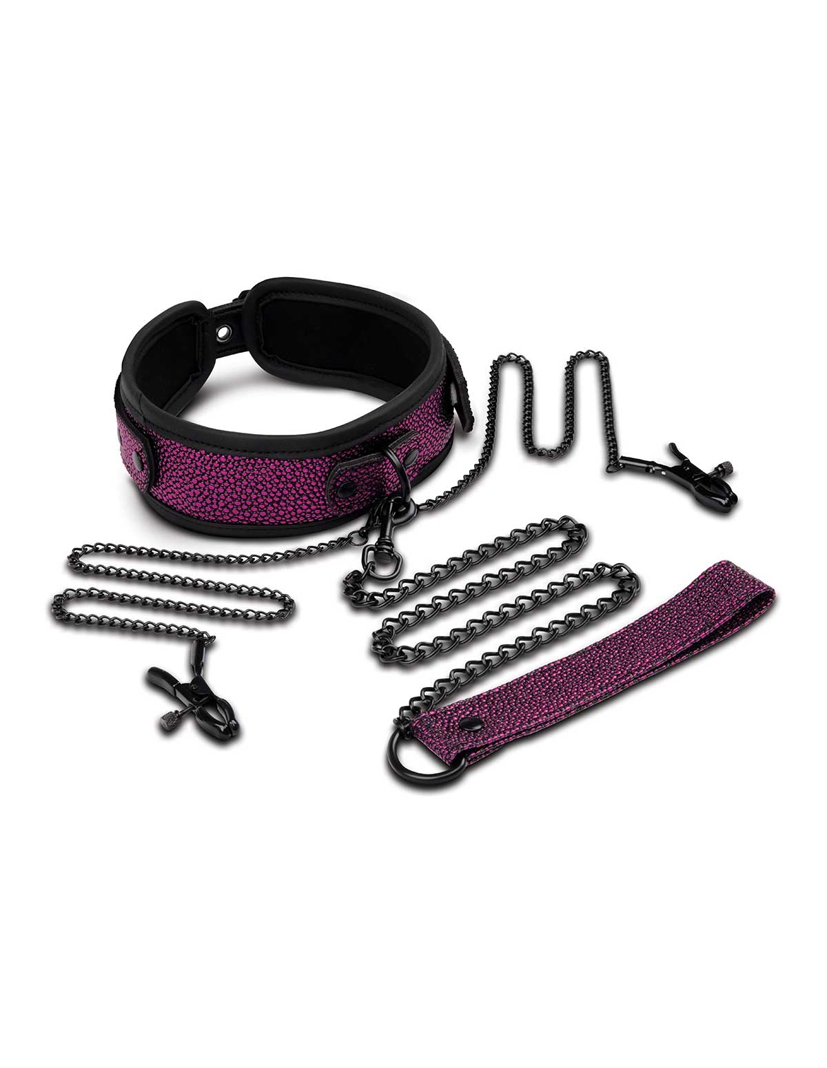 alternate image for WHIPSMART DRAGONS LAIR COLLAR LEASH & NIPPLE CLIPS SET