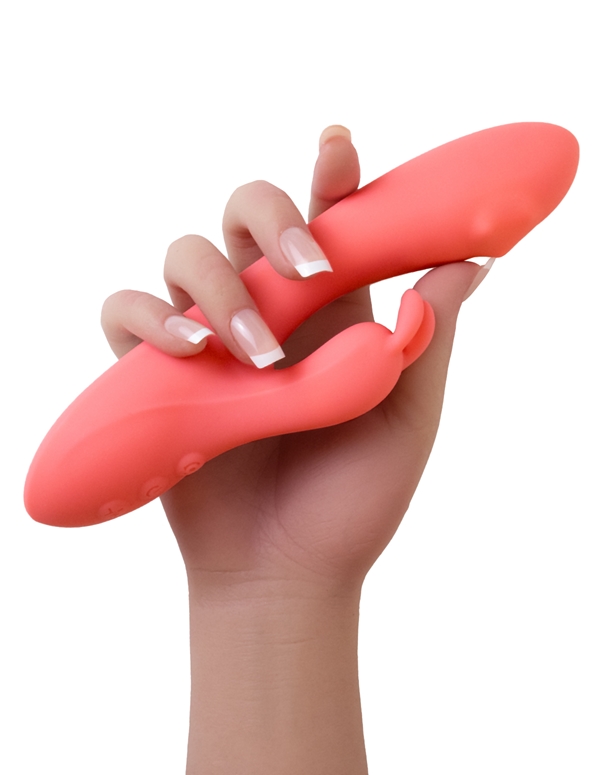 TROPICAL TEASE - BALI BEADED G-SPOT RABBIT VIBE ALT3 view Color: SLMN