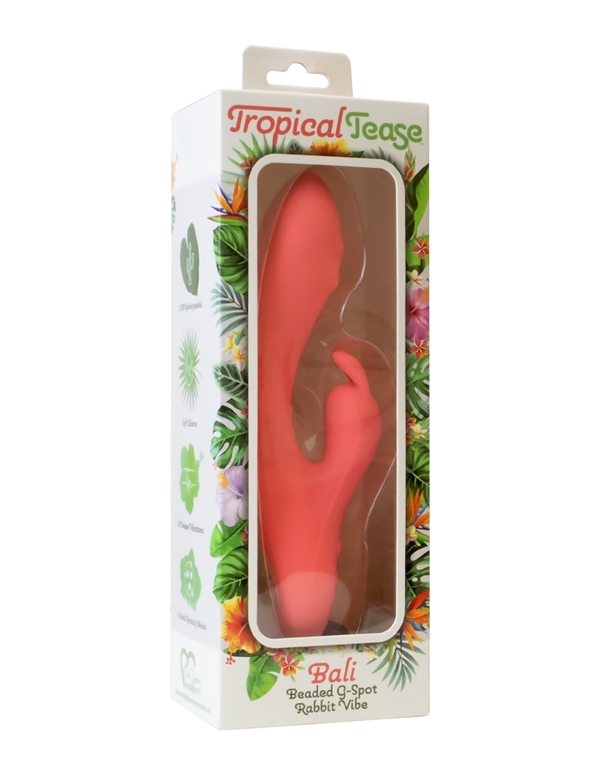 TROPICAL TEASE - BALI BEADED G-SPOT RABBIT VIBE ALT4 view Color: SLMN