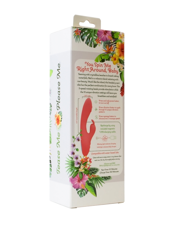 TROPICAL TEASE - BALI BEADED G-SPOT RABBIT VIBE ALT6 view Color: SLMN