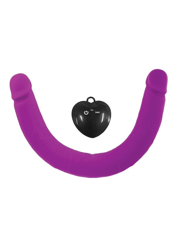 Play Together - Double The Pleasure Deluxe Vibrating Double Dong ALT1 view Color: PR