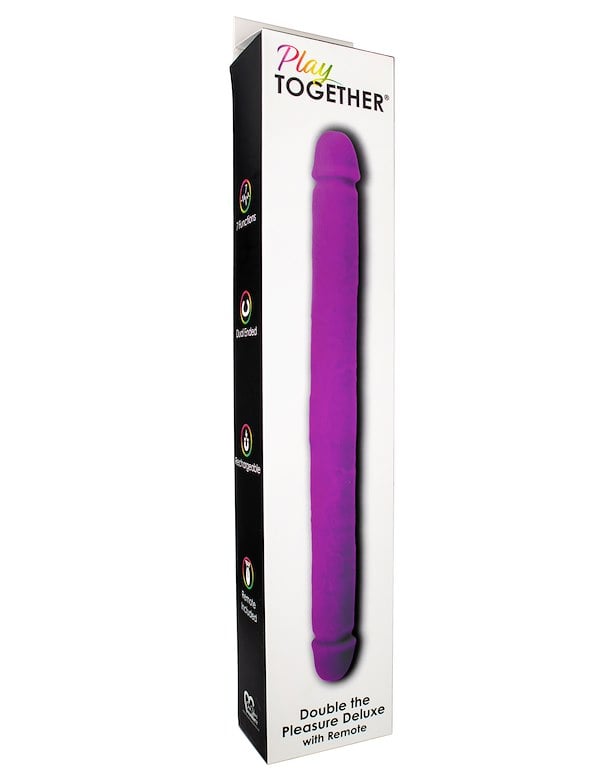 Play Together - Double The Pleasure Deluxe Vibrating Double Dong ALT2 view Color: PR