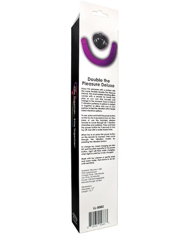 Play Together - Double The Pleasure Deluxe Vibrating Double Dong ALT3 view Color: PR