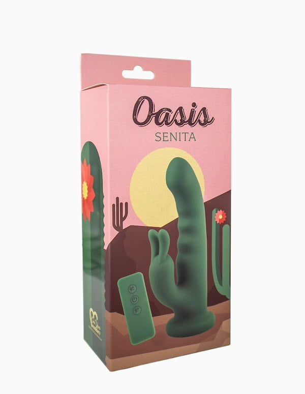 Oasis - Senita Vibrating Dual Stimulating Rabbit Vibe W/ Remote ALT5 view Color: SGE