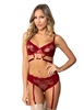 Additional WINE view of product FLORA 2PC WINE BRA AND PANTY WITH REMOVABLE GARTERS with color code WN