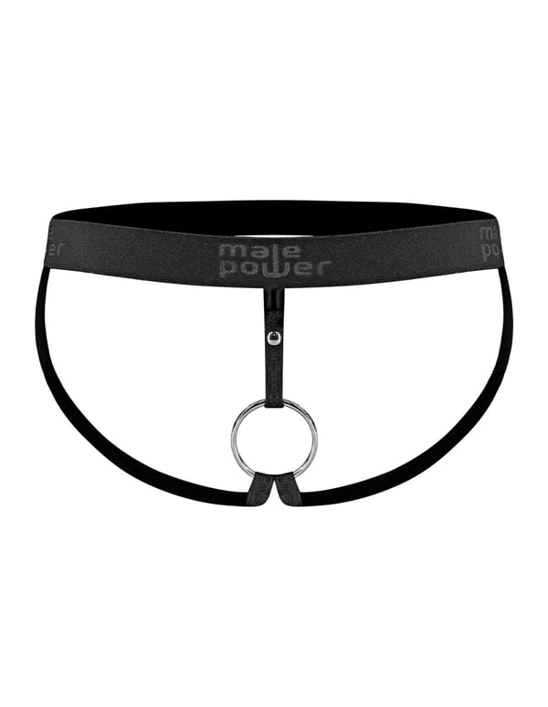 Metal Cock Ring Jock default view Color: BK