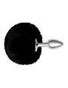 Additional BLACK view of product WHIPSMART FURRY TALES METAL PLUG W/ BLACK BUNNY TAIL with color code BK