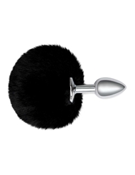 Alternate front view of WHIPSMART FURRY TALES METAL PLUG W/ BLACK BUNNY TAIL