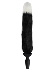 Alternate back view of WHIPSMART FURRY TALES SILICONE REMOTE PLUG W/ BLACK FOX TAIL