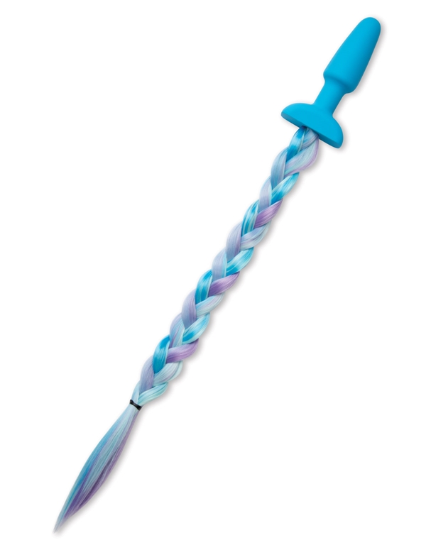 Whipsmart Furry Tales Silicone Plug W/ Unicorn Tail ALT2 view Color: BL