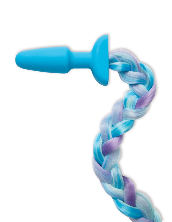 Whipsmart Furry Tales Silicone Plug W/ Unicorn Tail ALT3 view Color: BL