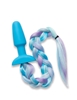 Additional BLUE view of product WHIPSMART FURRY TALES SILICONE PLUG W/ UNICORN TAIL with color code BL
