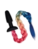 Additional RAINBOW view of product WHIPSMART FURRY TALES SILICONE PLUG W/ RAINBOW TAIL with color code RW
