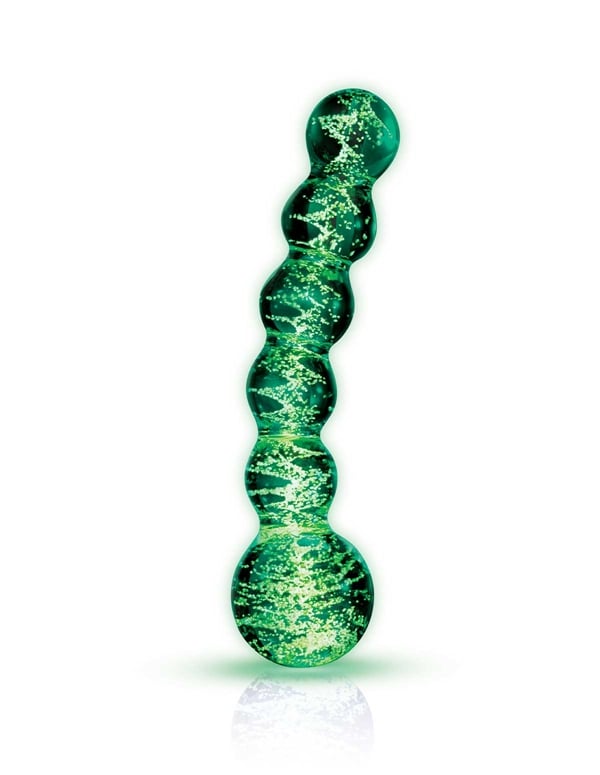 Whipsmart Glow In The Dark 5.5 Beaded Glass Butt Plug default view Color: CL