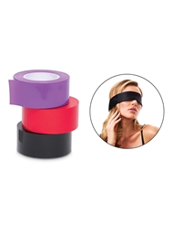 Alternate front view of WHIPSMART 3PK BONDAGE TAPE W/ BLINDFOLD