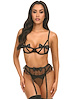 Additional BLACK view of product KIMIA 3PC OPEN CUP SET WITH BOW DETAILS with color code BK