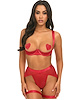 Additional RED view of product MIMI 2PC VINYL AND MESH SHELF CUP BRA AND PANTY with color code RD