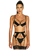 Additional BLACK view of product SAY NO MORE VINYL AND ROPE 3PC BRA SET with color code BK