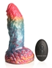 Additional MULTI view of product CREATURE COCKS RAINBOW PHOENIX VIBRATING SILICONE DILDO W/ REMOTE with color code MC