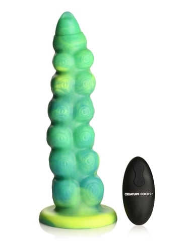 CREATURE COCKS SQUIRMER THRUSTING & VIBRATING SILICONE DILDO - AH417-03151