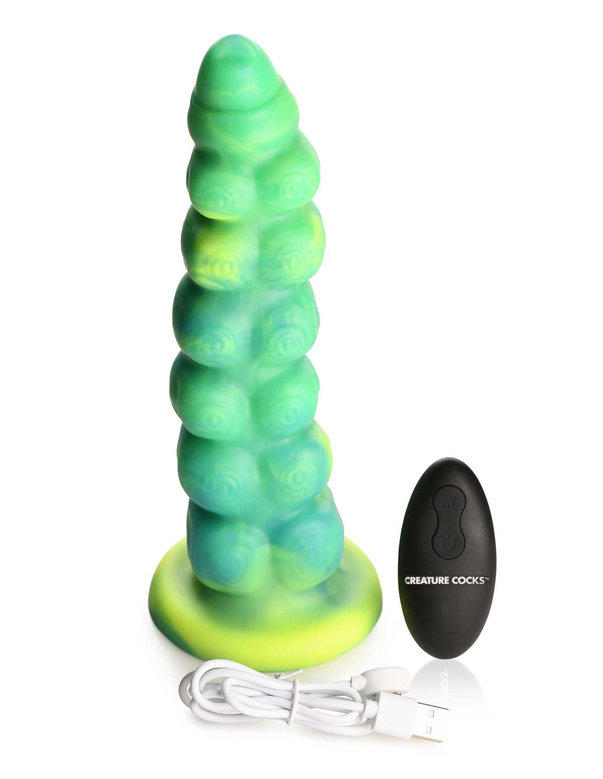 CREATURE COCKS SQUIRMER THRUSTING & VIBRATING SILICONE DILDO - AH417-03151 