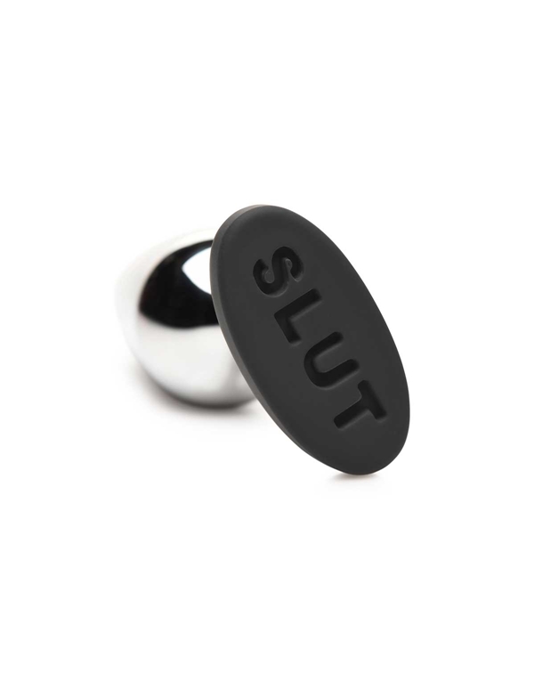 BUTT SLUT METAL & SILICONE BUTT PLUG ALT5 view Color: SBK