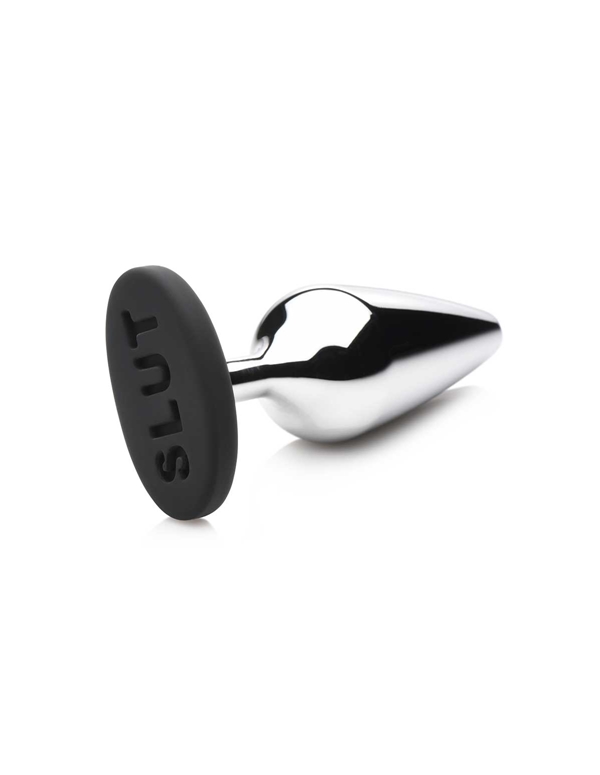 BUTT SLUT METAL & SILICONE BUTT PLUG ALT6 view Color: SBK