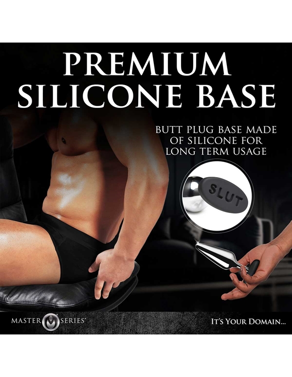 BUTT SLUT METAL & SILICONE BUTT PLUG ALT8 view Color: SBK