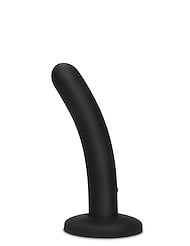 Alternate front view of WHIPSMART 5 RECHARGEABLE SLIMLINE DILDO IN BLACK
