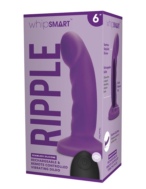 Whipsmart 6 Curved Ripple Remote Control Rechargeable Dildo In Purple ALT1 view Color: PR