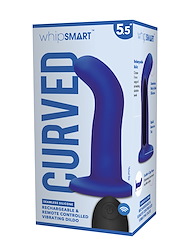 Alternate back view of WHIPSMART 5.5 REMOTE CONTROL RECHARGEABLE DILDO IN BLUE