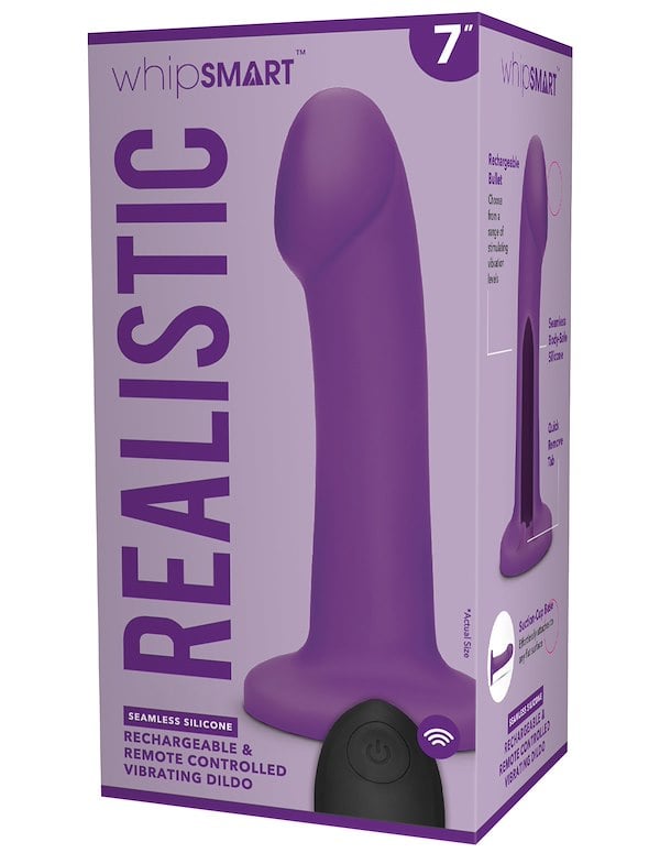 Whipsmart 7.5 Remote Control Rechargeable Dildo In Purple ALT1 view Color: PR
