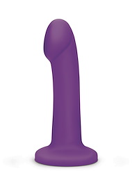 Front view of WHIPSMART 7.5 REMOTE CONTROL RECHARGEABLE DILDO IN PURPLE