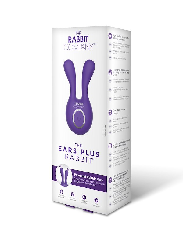 THE RABBIT COMPANY THE EARS PLUS PURPLE RABBIT VIBRATOR ALT2 view Color: PR
