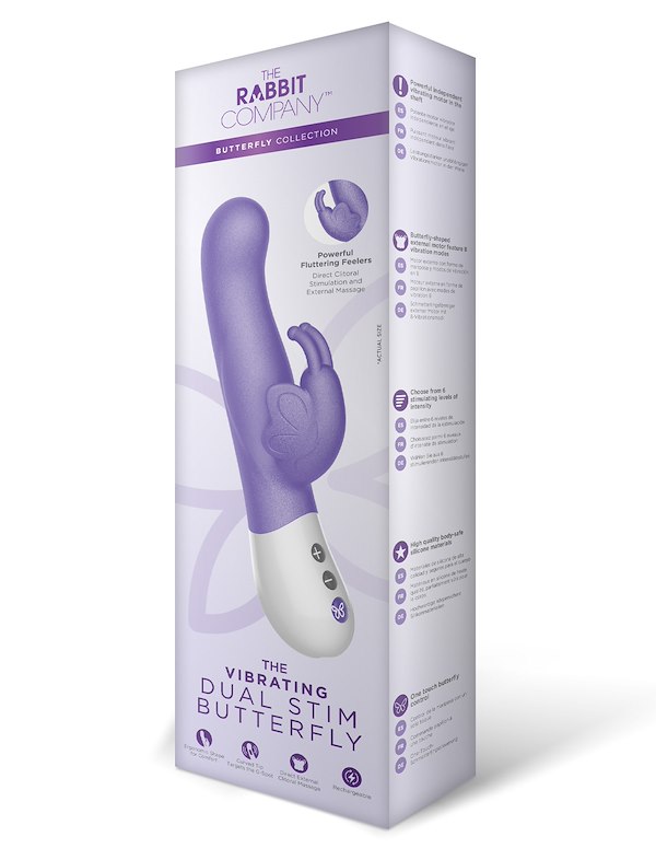 THE RABBIT COMPANY THE VIBRATING DUAL STIM BUTTERFLY ALT2 view Color: PR