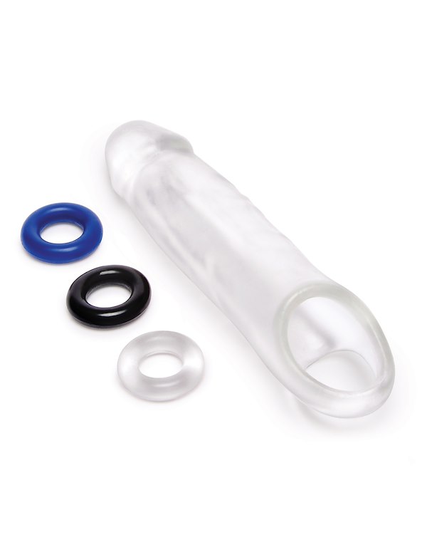Size Up 1 Inch See-Thru Penis Extender W/ Ball Loop default view Color: CL