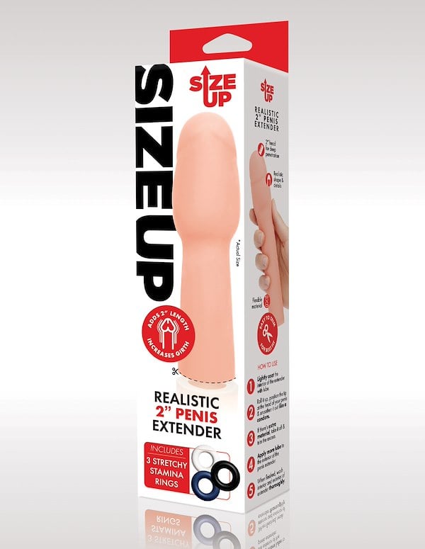 Size Up 2 Inch Realistic Penis Extender ALT2 view Color: VA